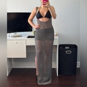 The Kript | maxi knit swim cover up dress